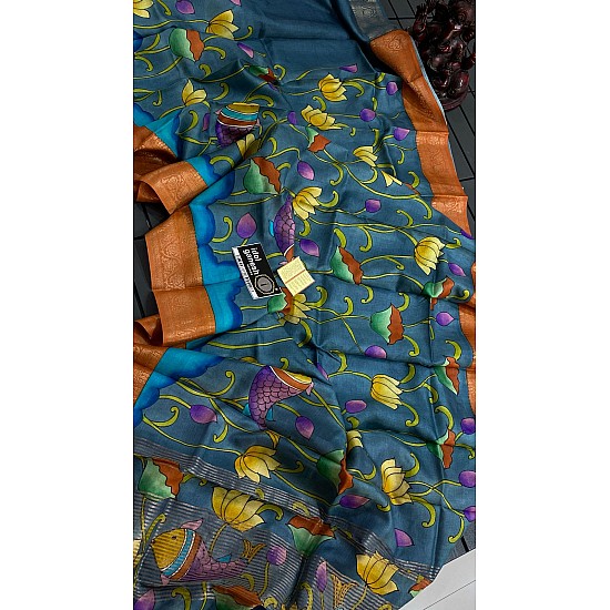 IG7085:pure handloom tusser kanchi weaving 