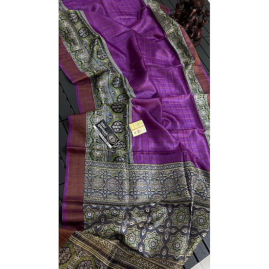 IG7087pure handloom tusser jari Chek weaving IG7087pure handloom tusser jari Chek weaving