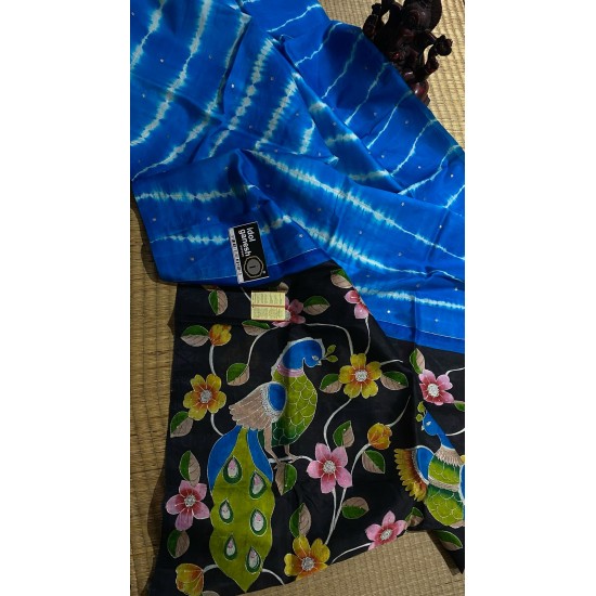 IG7160 handloom pure silk. Shibori dying  