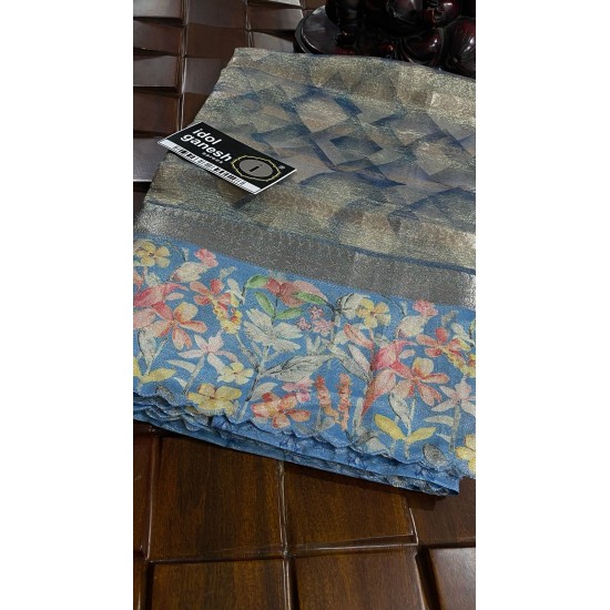 IG7176pure Tissu crush jari weaving pattu border  