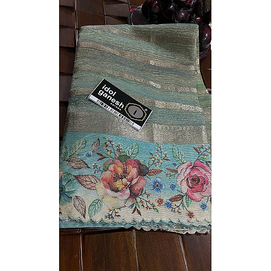 IG7177pure Tissu crush jari weaving pattu border IG7177pure Tissu crush jari weaving pattu border