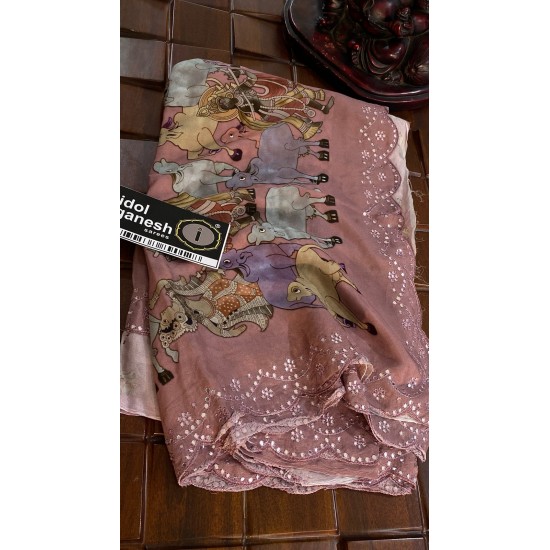 IG7184pure georgette pichwai print IG7184pure georgette pichwai print