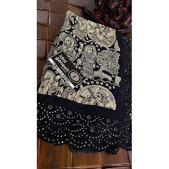 IG7185: pure  georgette kalamkari print  