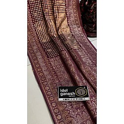 IG7190 pure munga crape kanchi weaving border 