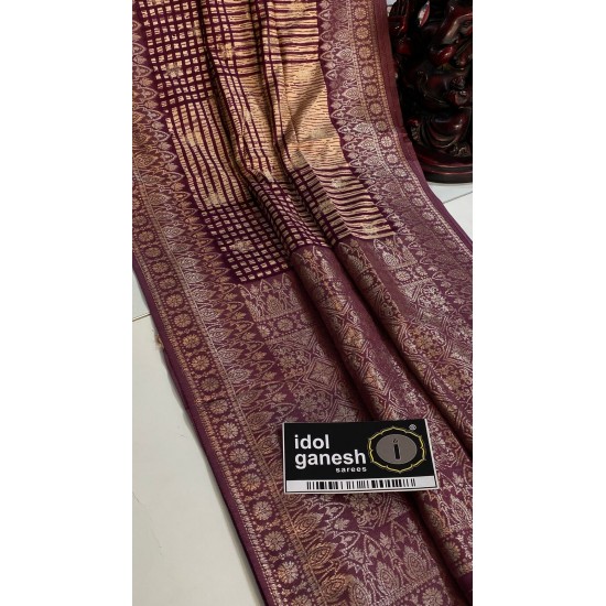 IG7190 pure munga crape kanchi weaving border 