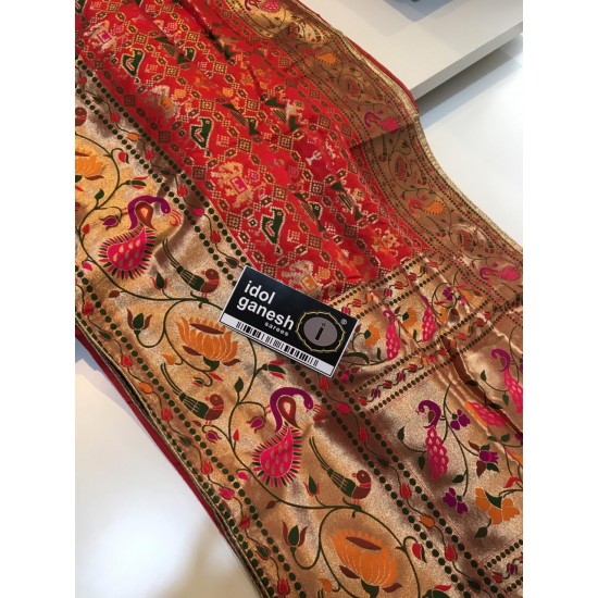 IG72 Lite weight ikkat patola weaving sarees IG72 Lite weight ikkat patola weaving sarees