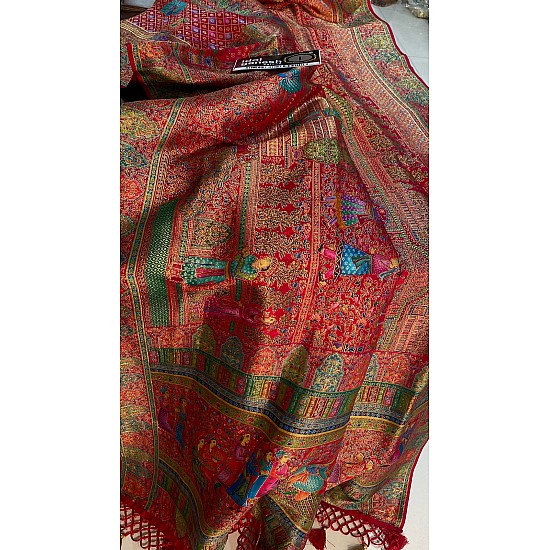 IG7300:lite weight pure munga crape pashmina weaving  