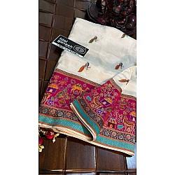 IG7306 lite weight pure munga pattu pashmina weaving   