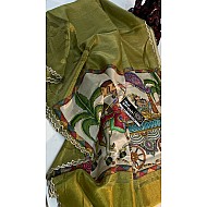 IG7324 lite weight pure soft crape jari weaving  