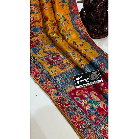 IG7329lite weight pure munga crape Kashmiri weaving IG7329lite weight pure munga crape Kashmiri weaving