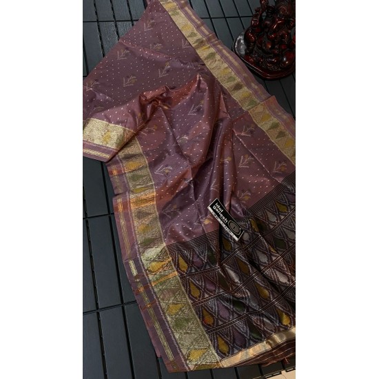 IG7346lite weight fine tusser ikkat weaving sarees IG7346lite weight fine tusser ikkat weaving sarees