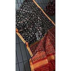 IG7347:lite weight fine tusser ikkat weaving sarees 