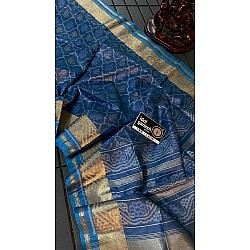 IG7352lite weight fine tusser ikkat weaving sarees