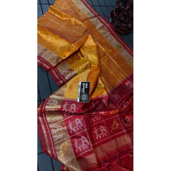 IG7353 weight fine tusser ikkat weaving sarees 