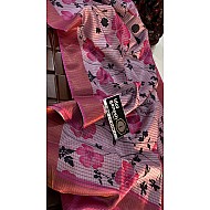 IG7381:lite weight soft tusser  jari chek weavinng