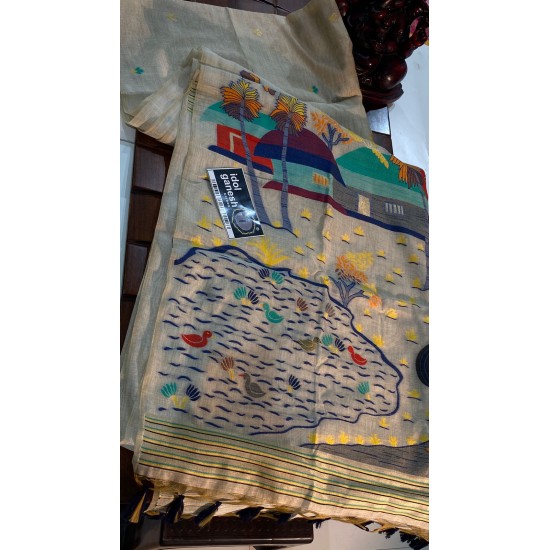 IG7390:lite weight soft mul chanderi 