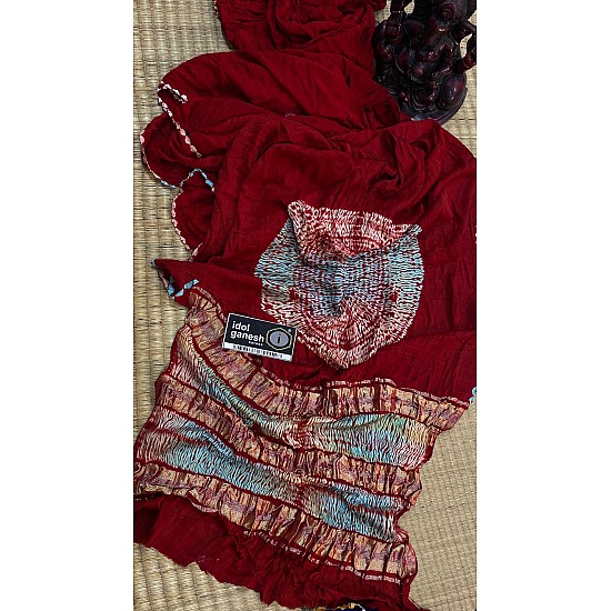 IG7415pure gazzi silk jari lakdi patta pallu  