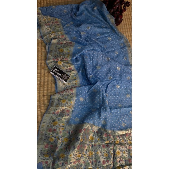 IG7445:pure tusser georgette paitani weaving  