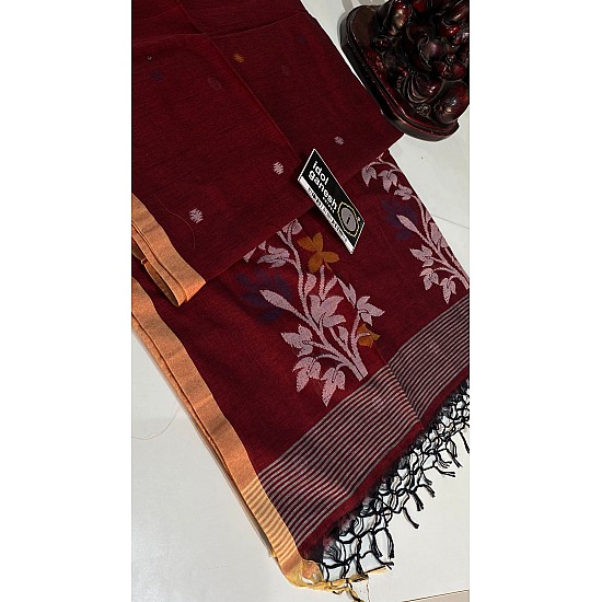 IG7448:pure handloom cotton kadhi sarees  