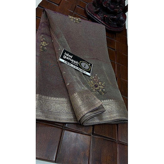 IG7497lite weight pure kanchi Tissu crush  