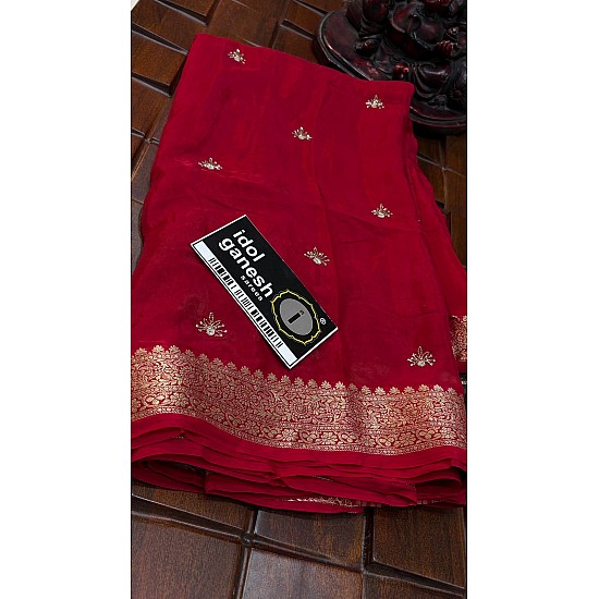 IG7499 lite weight pure HO crape kanchi weaving  