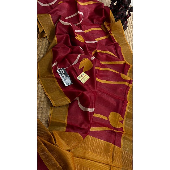 IG7535:pure handloom Tusser/Tusser  6960/-