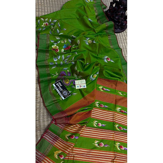 IG7546:pure handloom kathan pattu weaving border  