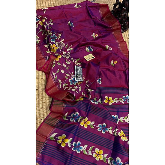 IG7546:pure handloom kathan pattu weaving border  