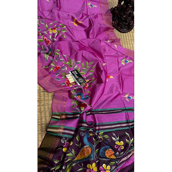 IG7546:pure handloom kathan pattu weaving border  