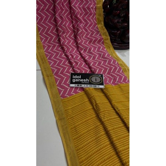 IG7566lite weight pure assami crape kanchi weaving border ,
