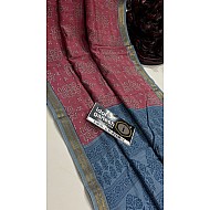 IG7569lite weight pure assami crape kanchi weaving border