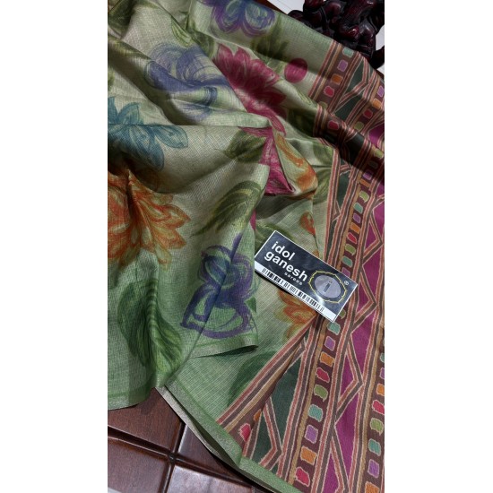 IG7575:lite weight kota sarees with nice hand prints 2110/-