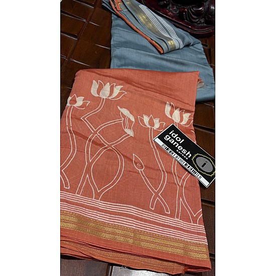 IG7579:lite weight pure assami crape kanchi weaving border