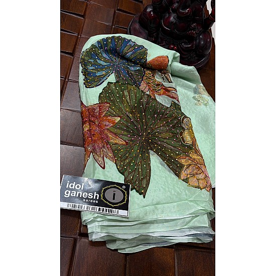 IG7675 pure crape flowerle print 