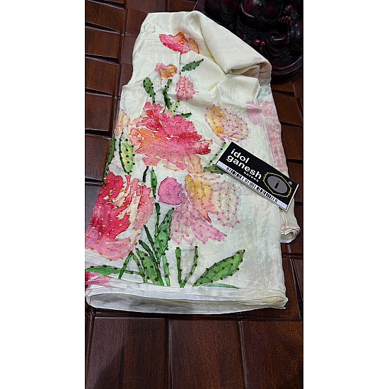 IG7675 pure crape flowerle print 