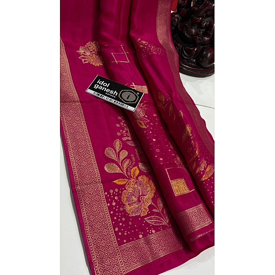 IG7694  lite weight pure munge silk pattu 