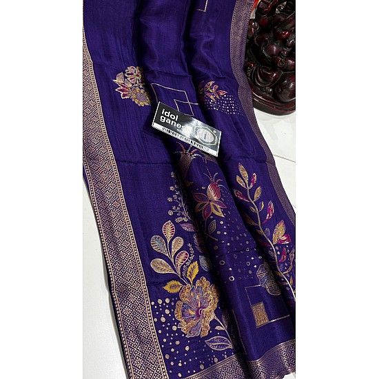 IG7694  lite weight pure munge silk pattu 