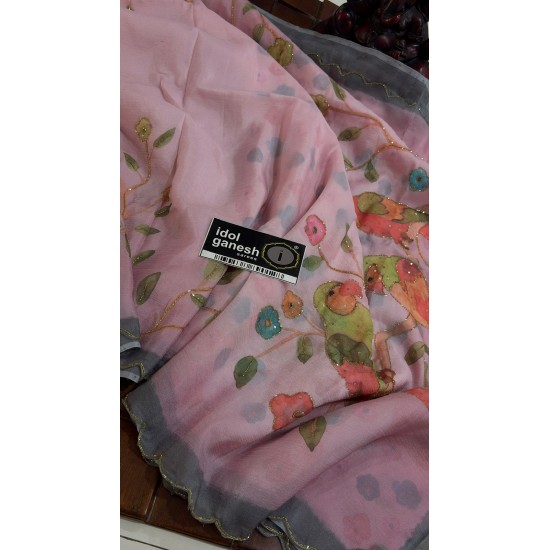 IG7751te weight pure crape crush touch hand printed sarees IG7751te weight pure crape crush touch hand printed sarees