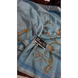 IG7752:lite weight pure crape crush touch hand printed sarees IG7752:lite weight pure crape crush touch hand printed sarees