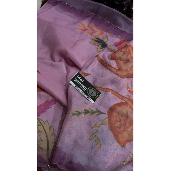 IG7754:lite weight pure crape crush touch hand printed sarees IG7754:lite weight pure crape crush touch hand printed sarees