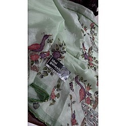 IG7757lite weight pure crape crush touch hand printed sarees IG7757lite weight pure crape crush touch hand printed sarees