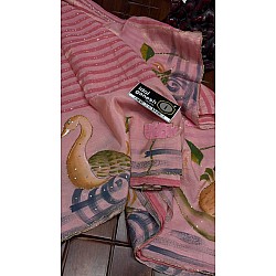 IG7774:lite weight pure muslin crush hand print  