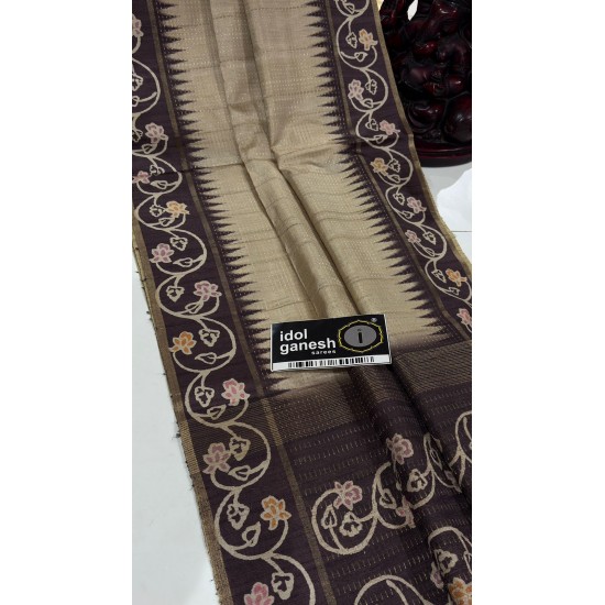 IG7810:lite weight  Tusser inter locking jari weaving Entire saree 