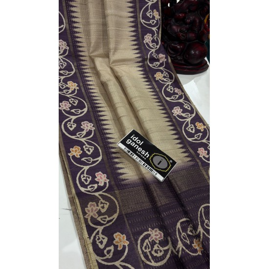 IG7810:lite weight  Tusser inter locking jari weaving Entire saree 