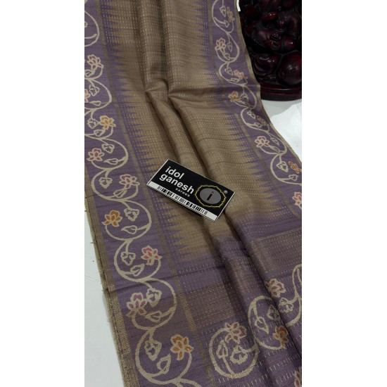 IG7810:lite weight  Tusser inter locking jari weaving Entire saree 