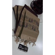 IG7811:lite weight  Tusser inter locking jari weaving Entire sarees