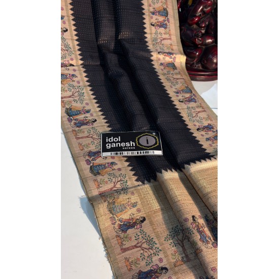 IG7811:lite weight  Tusser inter locking jari weaving Entire sarees