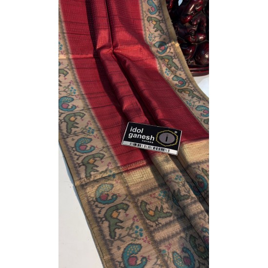 IG7812lite weight Tusser inter locking jari weaving 