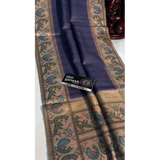 IG7812lite weight Tusser inter locking jari weaving 