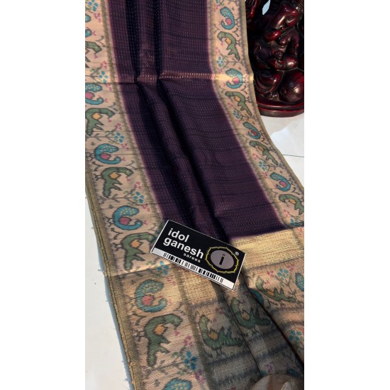 IG7812lite weight Tusser inter locking jari weaving 